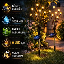 Güneş Enerjili Ateş Böceği Bahçe Lambası Solar Dekoratif Aydınlatma (2'li / 3'lü / 4'lü / 5'li / 6'lı Paket Seçenekli)