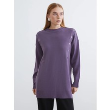 Lcw Modest Mor Bisiklet Yaka Kadın Triko Tunik