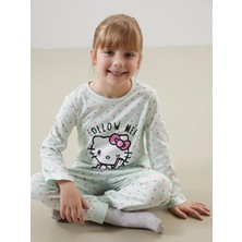 LC Waikiki Lcw Kids Turkuaz Hello Kitty Baskılı Kız Çocuk Pijama Takım