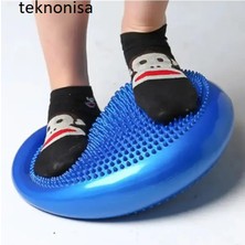 Teknonisa Dikenli Havalı Denge Minderi Mavi, Renkli  Tırtıklı Denge Pedi 35 cm Pompa Dahil