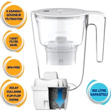 Philips Su Arıtma Filtreli Sürahi 3,4 L Awp2953wht