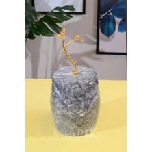 Miarik Design Dekoratif Mermer Oval Çöp Kovası