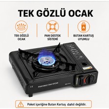 CoverZone Portatif Gaz Ocağı, 2800W, Butan Gaz 220G/250G, Elektronik Ateşlemeli, Taşınabilir, Kamp, Piknik ve Açık Hava Kullanımı Için Pratik Ocak | BDZ-155-A