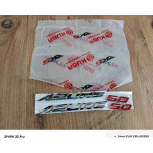 Kuba Markasına Ait, 3D Krom ve Kırmızı Renkte Tasarlanmış "azure" Model Motosiklet Amblemi Sticker Setidir.bu Stickerlar, Yumuşak Tutkal Malzemeden Üretilmi.
