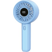 Nevamel® Feny FN-F45 Mavi Tek Tuşla Ayarlanabilir Güç LCD Gösterge Elde Kullanım Dahili 1800MAH Bataryalı Type-C Şarj Girişli VANTILATÖR(1923)