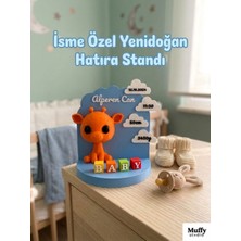 Muffy Stvdio Özel Doğum Hatırası: Kişiselleştirilebilir 3D Zürafalı Bebek Doğum Panosu ve Yenidoğan Hediyesi
