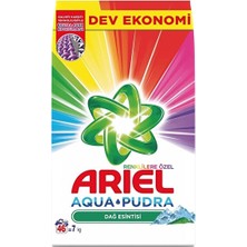 Ariel Aqua+Pudra Dağ Esintisi Renklilere Toz Çamaşır Deterjanı 7 kg 46 Yıkama Ferah Koku