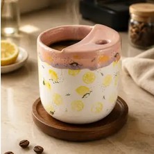 BVA Collection El Yapımı Stoneware Limonlu Matara Kupa 300 ml
