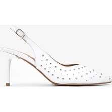 Valmenti Kadın Hakiki Deri Beyaz Slingback Ayakkabı 33 7639 Bn Ayk Y26 Beyaz Dr