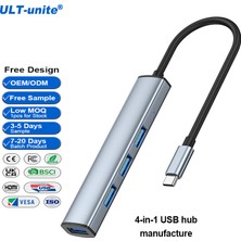 Ult-Unite 4 Portlu USB Hub  USB 3.0 4'ü 1 Arada Yüksek Hızlı Kaliteli Ince Tip C USB 3.0