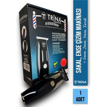 Tıraş Makinası, Sakal, Ense Çizim. Vücut + 3 Adet TARAK. TRINA 0044