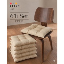 KARAS AHŞAP Tekstil Modern 6’lı Sandalye Minderi Takımı - Minder Seti (40X40 Cm)