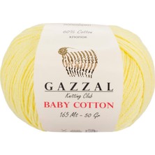 Gazzal Baby Cotton 3413 60% Cotton 40% Akrilik 50 Gr 165 Mt Sarı Renk Yün İpi