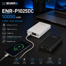eNerRX Enerx ENR-P1025DC 10.000 Mah 2.1A LED Göstergeli Powerbank Siyah
