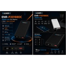 Enerx ENR-P20188DC 20.000 mAh 2.1A Dijital Göstergeli Powerbank Siyah