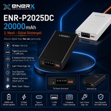 eNerRX Enerx ENR-P2025DC 20000 mAh 2.1A Çift USB Çıkışlı Powerbank Dijital Göstergeli