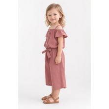 Aden Kids Kız Çocuk Kaprili  Dokuma Kumaş Alt Üst Takım