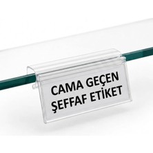 Murat Raf Cam Raflar Için Raf Önü Etiketlik Paketi 10'ludur , Cama Geçen Pvc Etiketlik 6-8-10 mm Cama Uygundur