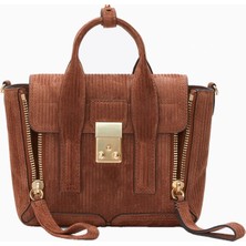 3.1 Phillip Lim Embossed %100 Deri Süet Kadın Mini El ve Omuz Çantası