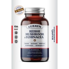 LUZAYN Reishi, Maitake, Shiitake, Mushroom ( Zenginleştirilmiş Kompleks) & Astragalus, Ekinezya