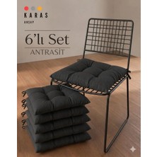 KARAS AHŞAP Tekstil Modern 6’lı Sandalye Minderi Takımı - Minder Seti (40X40 Cm)