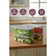 Selka Home 4 Adet 2 Lt. Nora Organizer Buzdolabı Buzluk Düzenleyici Saklama Kabı