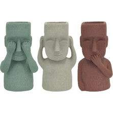 Miarik Design Üçlü Görmedim Duymadım Bilmiyorum Büyük Adam Saksı Set