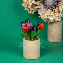 Miarik Design Mermer Traverten Diş Fırçalık Vazo Sunumluk