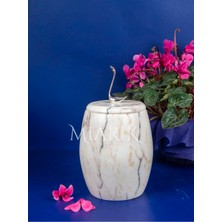 Miarik Design Dekoratif Mermer Oval Çöp Kovası