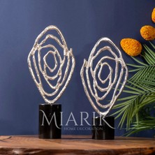 Miarik Design Dekoratif Siyah Mermer Kaideli Gümüş Sonsuzluk Obje