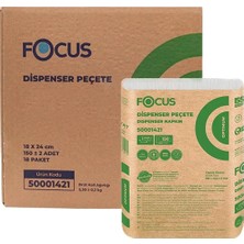 Focus Dispenser Peçete, Masaüstü Peçete, 18X24 cm – 18 Paket x 150 Adet Kolide (Toplam 2700 Peçete)