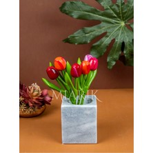 Miarik Design Dekoratif Mermer Kare Diş Fırçalık , Vazo