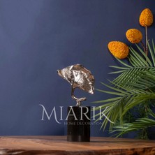 Miarik Design Dekoratif Siyah Mermer Kaideli Tek Gümüş Mantar Dekor