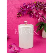 Miarik Design Dekoratif Beyaz Mermer Çöp Kovası