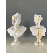 Miarik Design Afrodit ve Apollon Ikili Heykel Takım Bust