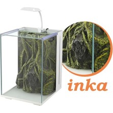 Csmo-Tex Nubios Nano Akvaryum Inca Dekorlu Beyaz 20X22X29CM