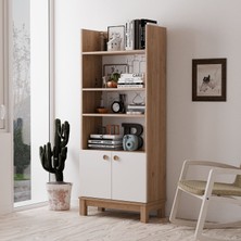 Mezza 1959 Mystic Kitaplık 165 x 69 cm Sepet-Beyaz
