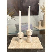 Miarik Design 2’li Traverten Mumluk Seti