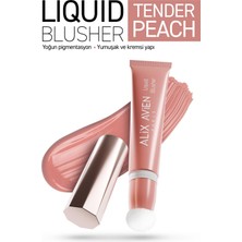 Yoğun Pigmentli E Vitaminli Mat Bitişli Kremsi Likit Allık - Liquid Blusher 01 Tender Peach