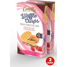 Conitta Waffle Crisps – Çilek Kremalı ve Sütlü Çikolatalı Çıtır Gofret 100 Gr. (2 Adet)