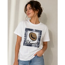 Cns Woman Hasır Şapka Detaylı Oversize T-Shirt