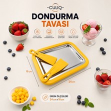 Culiq Dondurma Tavası ve 2 Adet Kazıma Spatulası – Evde Dondurma Yapma Seti
