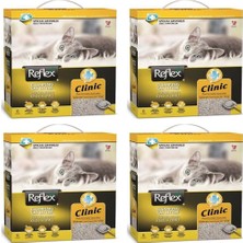 Reflex Klinik Topaklaşan Kedi Kumu 6 Lt Kokusuz İnce Taneli 4'lü Set Özel Formüllü