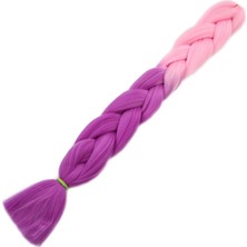 MiraLive Afrika Örgülük Sentetik Ombreli Saç 100 Gr. - Açık Pembe / Lila