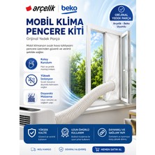 Öz Beyaz Eşya Beko - 21215P Uyumlu Portatif Klima Pencere Kiti ve Hava Tahliye Aparatı