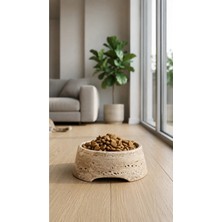 Miarik Design Traverten Mermer Kedi/köpek Mama Kabı