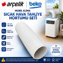 Öz Beyaz Eşya Beko Mobil Klima Egzoz Çıkış Hortumu Ağız Çapı 15 cm Uzunluk 135 cm