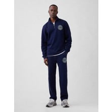 Gap Erkek Lacivert Gap Grafik Baskılı Straight-Leg Eşofman Altı