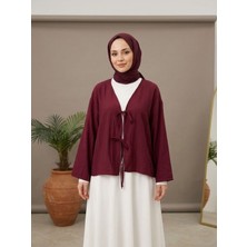 Miostil Ön Bağlamalıtunik-Bordo