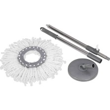 Zambak Plastik Mop Yedek Paspas ve Sap Beyaz Renkli Ergonomik Tasarımlı Mop Takımı